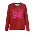 thumbnail image 4 of VKOYWKM Breast Cancer Awareness T-Shirts for Women Breast Cancer Pink Ribbon T-Shirt Long Sleeve Crew Neck Breast Cancer Tops Fall Cancer Survivor Shirt, 4 of 5