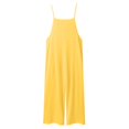 thumbnail image 4 of Zanarzt Toddler Girl Summer Jumper Toddler Baby Girls Jumpsuit One Piece Romper Sleeveless Strap Summer Outfits Pockets Clothes Yellow,13-14 Years, 4 of 9