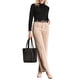 thumbnail image 2 of INSPIRAR CHIC Blusa de Manga Larga para Mujer Otoño Invierno Casual Trabajo Cuello Mock XL Negro, 2 of 5