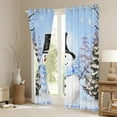 thumbnail image 3 of Manfei Kawaii Blue Snowman Curtains Pack of 2 (42x84 Each) for Kids, Rustic Xmas Tree Curtains Blackout, Merry Christmas Bedroom Curtains, Window Curtains Bedroom Decor, 3 of 6