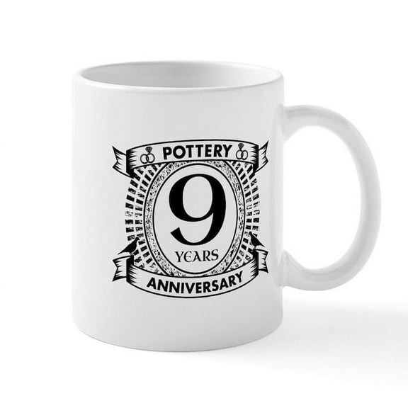 CafePress - 9Th Pottery Traditional Wedding Anniversary Mugs - 11 oz Ceramic Mug - Novelty Coffee Tea Cup