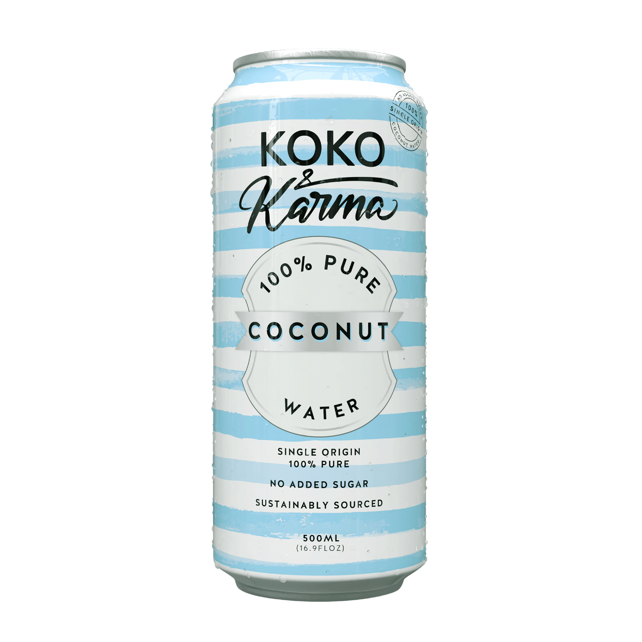 (12 pack) Koko & Karma 100% Pure Coconut Water, No Added Sugar, 16.9 fl oz Can