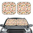 thumbnail image 2 of Bingfone Peach With Leaves1 Windshield Sun Shade 2-Piece Foldable Car Front Window Sunshade for Most Sedans SUV Truck - Large, 2 of 7