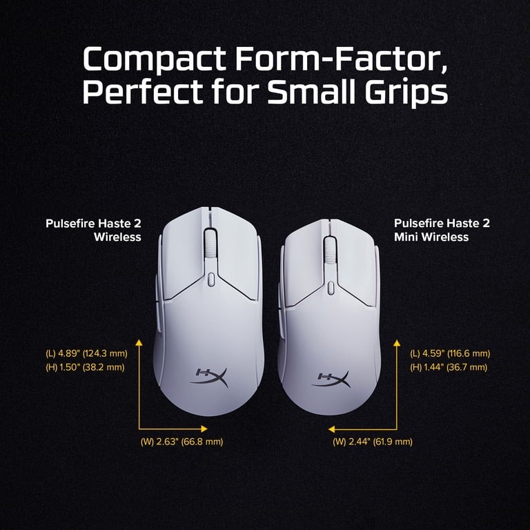 HyperX Pulsefire Haste 2 Mini Wireless Gaming Mouse - 59g Ultra-Light With Bluetooth