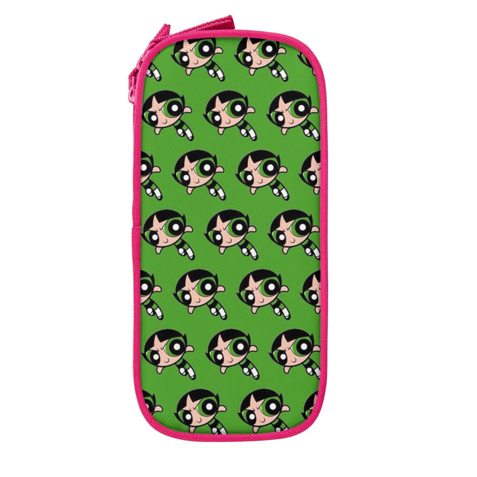 The Powerpuff Gi-rls Pencil Case Large Capacity Pencil Pouch Penbag Office Stationery Organizer Travel Makeup Bag Pink