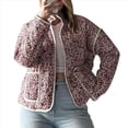 thumbnail image 1 of Chaqueta Acolchada Corta con Estampado Floral Vintage para Mujer, Chaqueta Corta Abierta Al Frente, Ropa de Abrigo Floral Pequeño Marrón S, 1 of 10