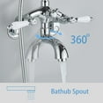 thumbnail image 6 of TVTIUO Shower System Clawfoot Tub Faucet Clawfoot Tub Shower Kit Chrome Polished Clawfoot Tub Shower Faucet Set with Handheld Shower Head Wall Mounted 2 Handle Telephone Shape Vintage Style, 6 of 7