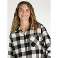thumbnail image 4 of Time and Tru Women's Flannel Shirt with Long Sleeves, Sizes S-XXXL, 4 of 5