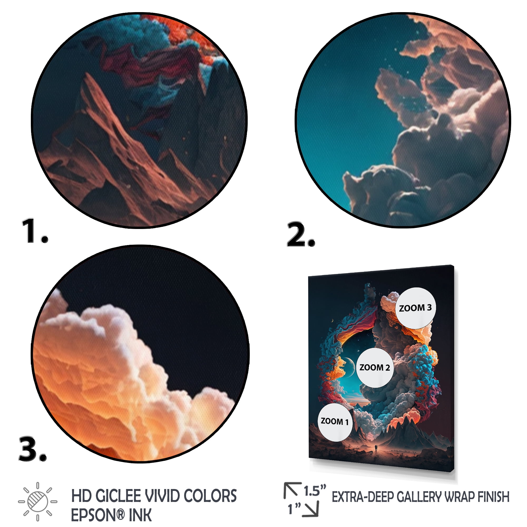 Designart Futuristic Landscape Clouds IV Canvas Wall Art