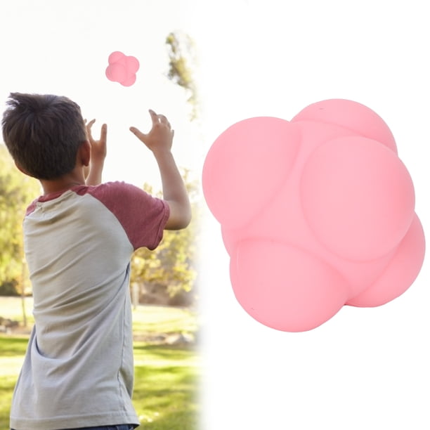 Pelota De Silicona Para Rebote, Pelota De Reacción Portátil, Coordinación Mano-ojo, Pelota De Entrenamiento Para Reflejos De Velocidad, Fresa