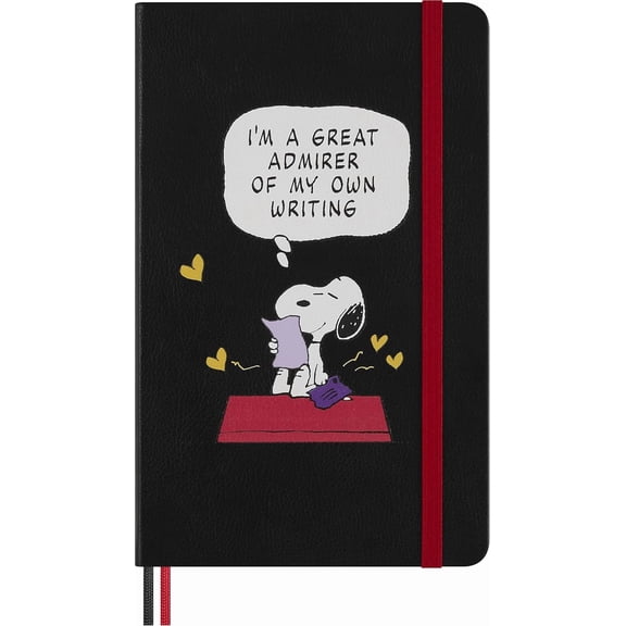 Moleskine Limited Edition Peanuts 'Snoopy' Notebook, Hard Cover, Large (5" x 8.25"), Ruled, Black, 176 pages