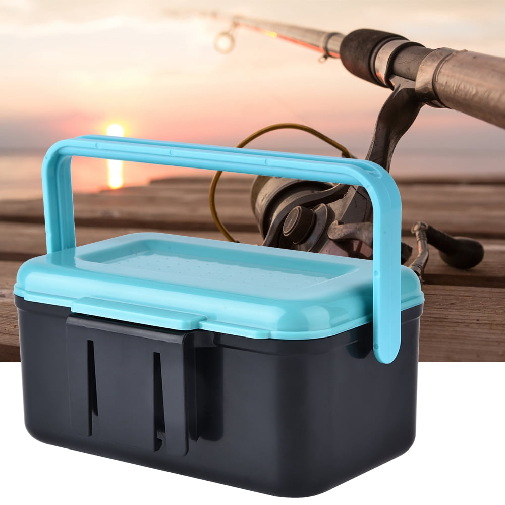 Qiilu Portable Lure Bait Storage Case Worm Fishing Tackle Live Bait Box