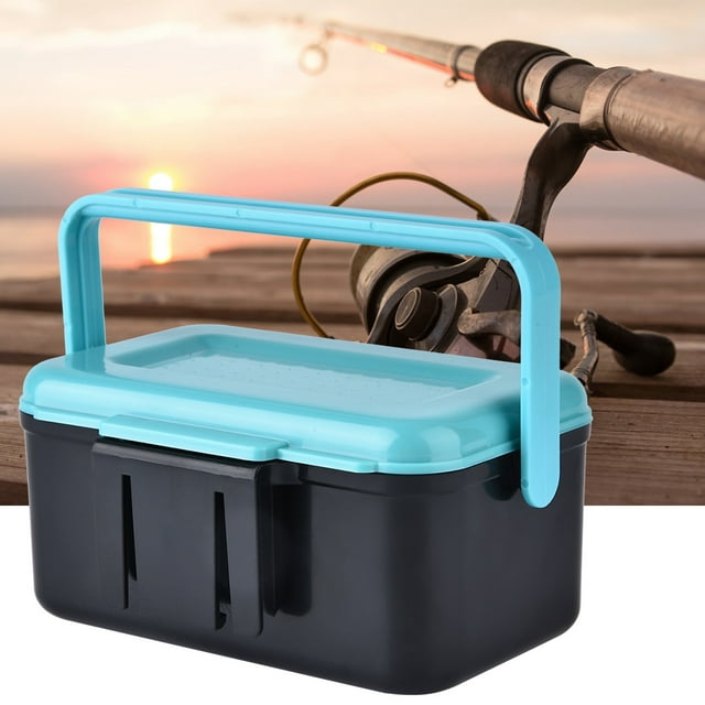 Qiilu Boîte de Rangement Portable pour Appâts, Boîte à Appâts Vivants avec Intercalaires et Pinces, Boîte à Appâts de Pêche