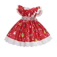 thumbnail image 2 of Toddler Baby Girls Christmas Dress Kid Ruffle Sleeveless Party Xmas Outfit Set, 2 of 4