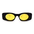 thumbnail image 3 of Womens Unique Concave Thick Mod Plastic Sunglasses Black Yellow, 3 of 4