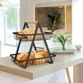 2 Tier Countertop Fruit Basket,Portable Fruit Bowle Basket for Kitchen