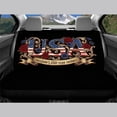 thumbnail image 3 of Uourmeti USA Flag Pattern with Floral & Vintage Scrollwork Design Rear Seat Covers with SUV Van, Soft Non-Slip Back Seat Covers(2pcs), 3 of 7