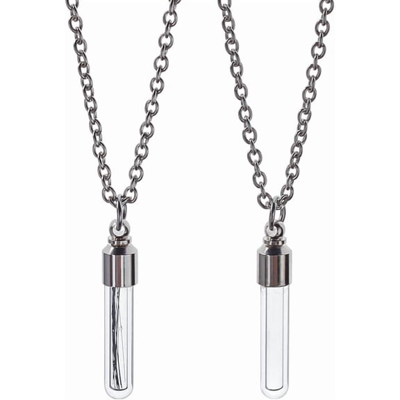 2Pcs Pet Urn Necklace for Ashes Clear Glass Vial Pendant Necklace Memorial Wishing Bottles Charm Cylinder Cremation Necklaces for Dog Cat Fur Ashes Keepsake Jewelry Decor DIY Gifts Clear DIY