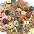 thumbnail image 2 of 100pcs/Bag Round Assorted Floral Printed Wooden Decorative Buttons for DIY Sewing Crafts Color Random, 2 of 5