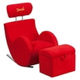 thumbnail image 2 of Flash Furniture Personalized HERCULES Series Red-Fabric Rocking Chair with Storage Ottoman, 2 of 2