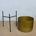thumbnail image 4 of Handmade 100% Iron Round Modern Gold Coated Color 4.2 x 8 Inches Planters Pot 1014, 4 of 5
