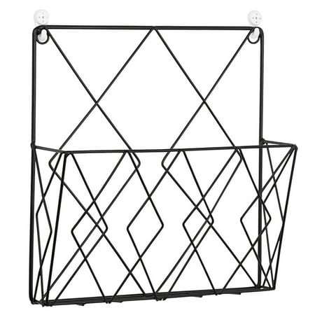 

Wall-Mounted Books Storage Rack Magazine Holder Books Organizer Iron Book Supporter Black