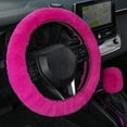 thumbnail image 6 of 2 Pcs Plush Steering Wheel Cover Set with Gear Shift Cover, 15 Inch Universal Soft Faux Fur Fluffy Auto Interior Accessories, Warm Winter Car Decor, 6 of 11
