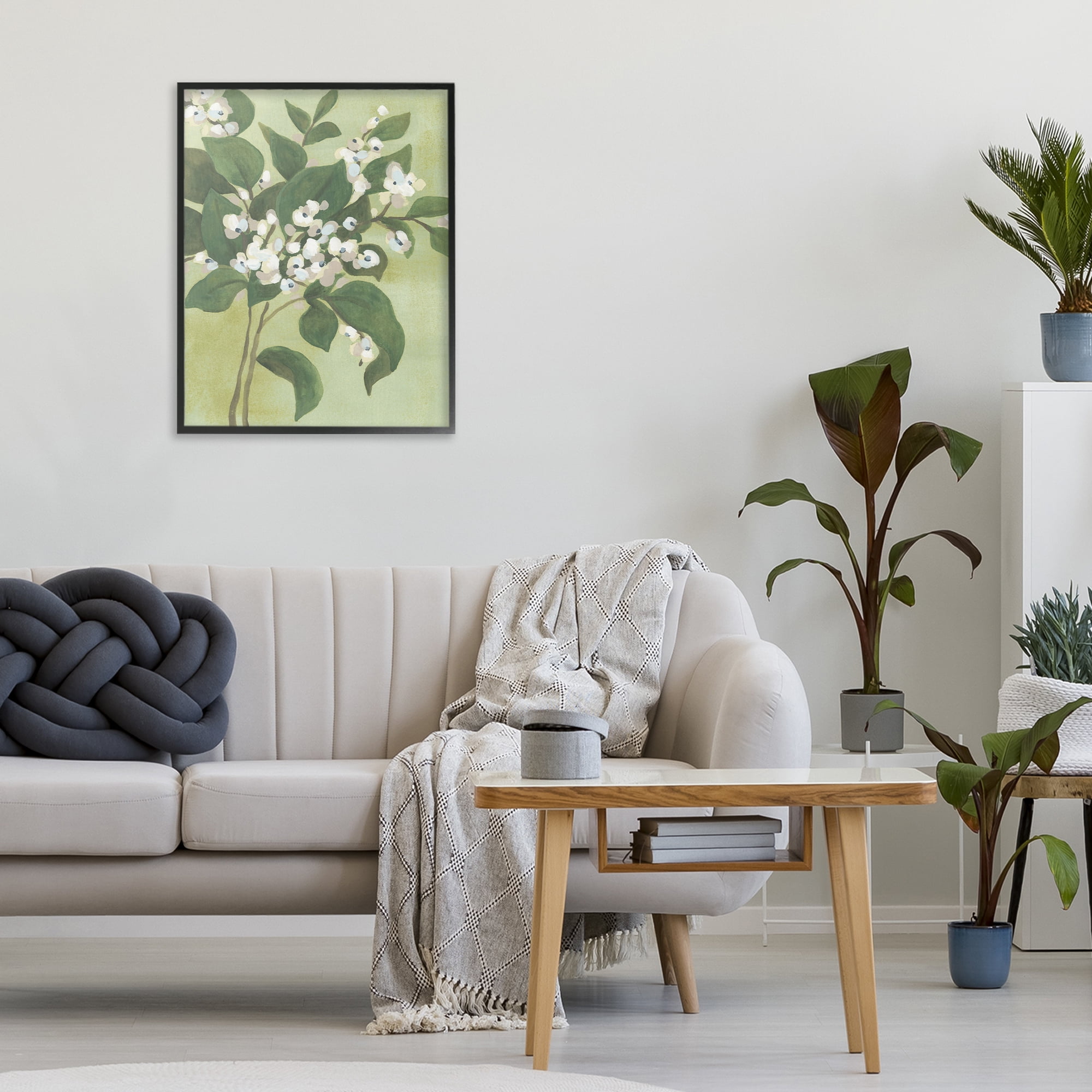 Stupell Industries Verdant Branch Blossoms Black Framed Giclee Art, design by June Erica Vess