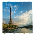 thumbnail image 3 of Ambesonne Eiffel Tower Shower Curtain, Sun Eiffel Tower, 69"Wx84"L, Yellow Green Blue, 3 of 5