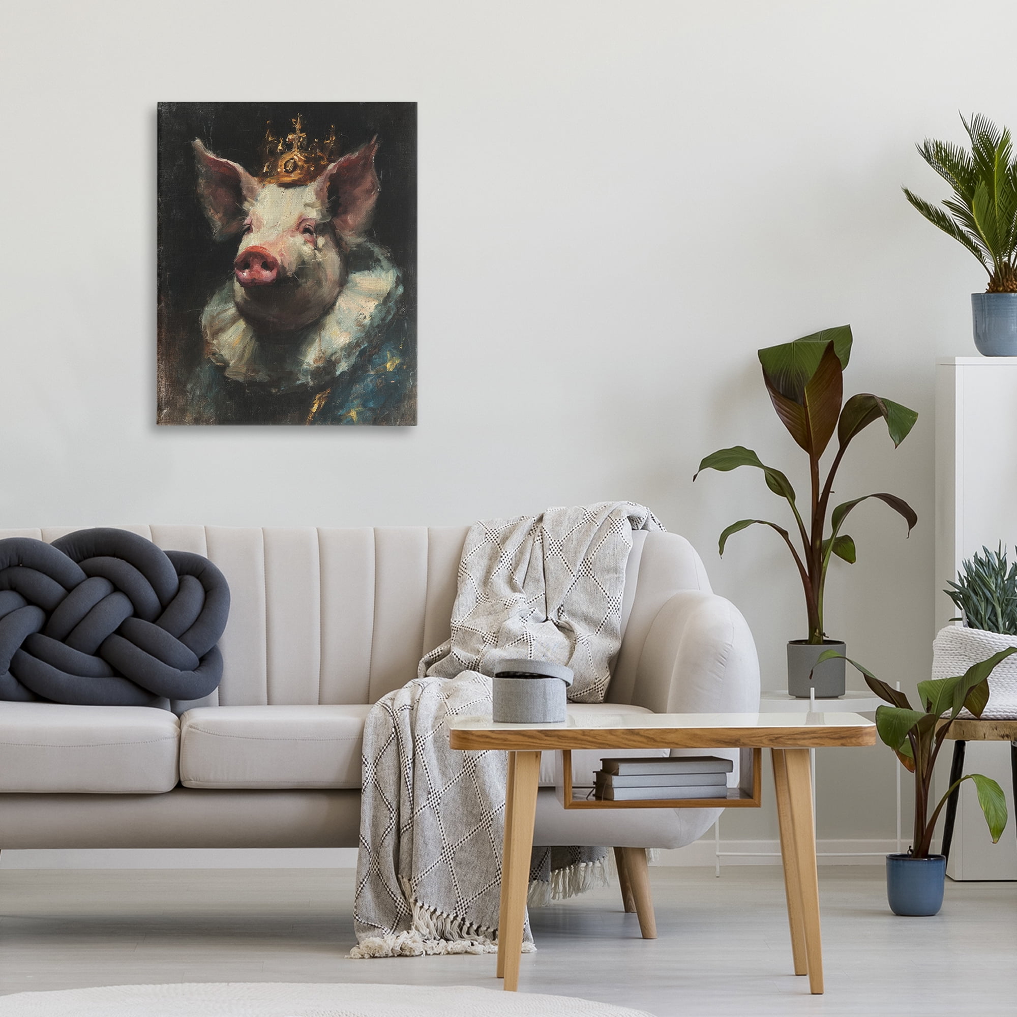 Stupell Industries Crowned Imperial Pig Canvas Wall Art, design by Svetlana Aleynikova