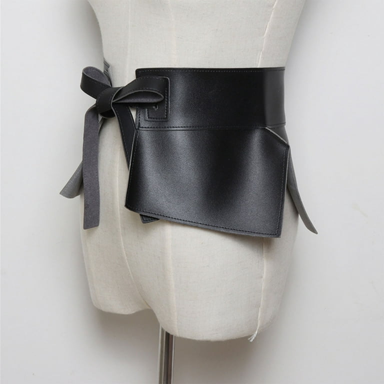TINYSOME Women Dress Belt Fashion Chic Pu Leather Pleated Skirt Peplum  Cincher Belt Wide Waistband Skirt Belt Leather Cummerbunds 