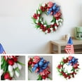 thumbnail image 4 of EGNMCR Spring Wreath Red And White Tulips, Independence Day Wreath, Large Bow Simulation, Door Hanging, Wall Hanging, Festive Decorations For Wedding Home Office Party Decoration, 4 of 7