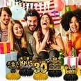 thumbnail image 4 of 18th-80th Birthday Decorations Set, Table Toppers for Her Him Birthday Party Supplies, Happy 18-80 Year Old Table Decoration for Daughter Son, 9Pcs Black & Gold Honeycomb Centerpieces, 4 of 9