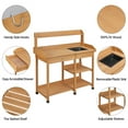 thumbnail image 6 of Renwick Wooden Potting Bench with Removable Sink Drawer, Oak, 6 of 12