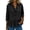 Black, variant on Ruffled 2026 Spring Outfits 3/4 Sleeve 100% Cotton V-Neck Solid Blouse Flutter Dressy Casual T-Shirt Tops for Women 2026 Yellow S