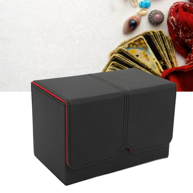 Card Deck Box, PU Leather Card Storage Case Trading Storage Holder Organizer Case Fits 160 Cards for Trading Cards Tarot Cards