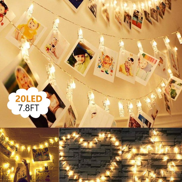 String Light with Clips, Photo Clip String Lights, 40/20 LED Clips