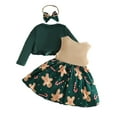thumbnail image 2 of iiniim Infant Baby Girls Santa Claus 3pcs Christmas Outfit Set Newborn Dresses Dark Green 18-24M, 2 of 7
