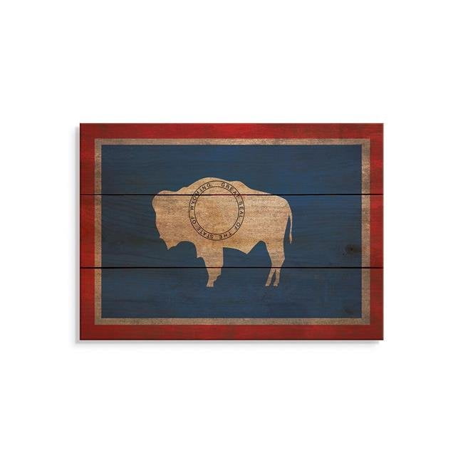 Wile E. Wood FLWY1511 15 x 11 in. Wyoming State Flag Wood Art