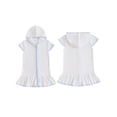 thumbnail image 3 of BemeyourBBs Toddler Terry Cloth Swim Cover Up Baby Boy Girl Swimsuit Wraps Short Sleeve Zipper Hooded Coverup Dress Towel Beach Bathing Suit Swimwear, 3 of 9
