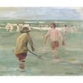 thumbnail image 3 of Max Liebermann 14x12 Black Modern Framed Museum Art Print Titled - Bathing Boys with Crab Fisherman, 3 of 5