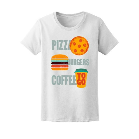 Pizza Burgers Coffee To Go Art T-Shirt Men -Image by Shutterstock, Male XX-Large