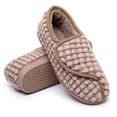 thumbnail image 5 of Women's Memory Foam Adjustable Slippers with Plaid Upper Hook & Loop Closure Comfortable House Shoes Closed Toe, Brown 8, 5 of 6