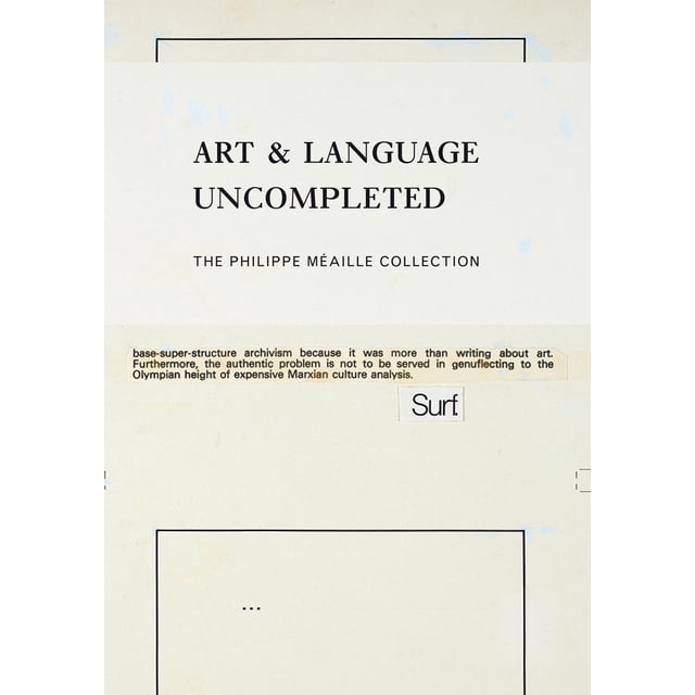 Art & Language Uncompleted Macba The Philippe Méaille Collection