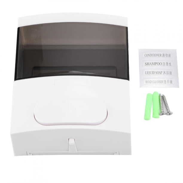 Dispensador de jabón, loción y champú líquido de plástico de 300 ml para baño de hotel o casa (negro)