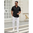 thumbnail image 5 of RICHCOIN Short Sleeve Mens Dress Shirts Casual Solid Shirts for Men Button Down Business Shirt, 5 of 7