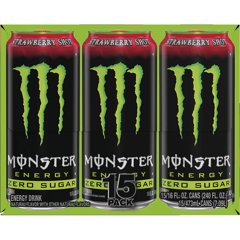 Monster Energy Zero Sugar Strawberry Shot, 16 fl oz, 15 Pack photo 4