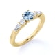 thumbnail image 4 of JeenMata Anillo de Bodas Antiguo con Racimo de Aguamarinas Creadas en Azul Oscuro de 1,20 Quilates en Oro Amarillo de 18 K sobre Plata, 4 of 6