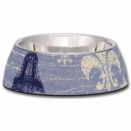 Loving Pets Milano Medium Dog Bowl, Blue Linen