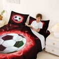 thumbnail image 3 of Erosebridal Football Soccer Pattern Queen Sheet Sets,Kids Ball Games Bed Set For Teens Boys 4-Piece, 3 of 6